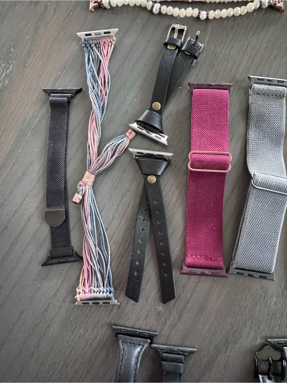 Apple Watch Accessory Lot — Black, Rose Gold, Pink, Gray, Burgundy